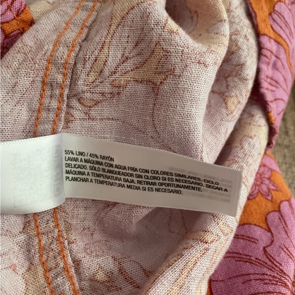 Universal Thread Orange & Pink Floral Ls Relaxed … - image 5